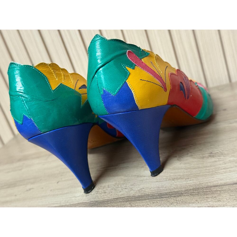 PARADOX by ZALO Multicolored Leather Kitten Heels Women’s Size 6M - Picture 6 of 13